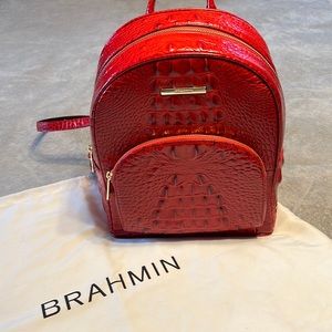 Brahmin Mini Dartmouth signature croc-embossed leather backpack